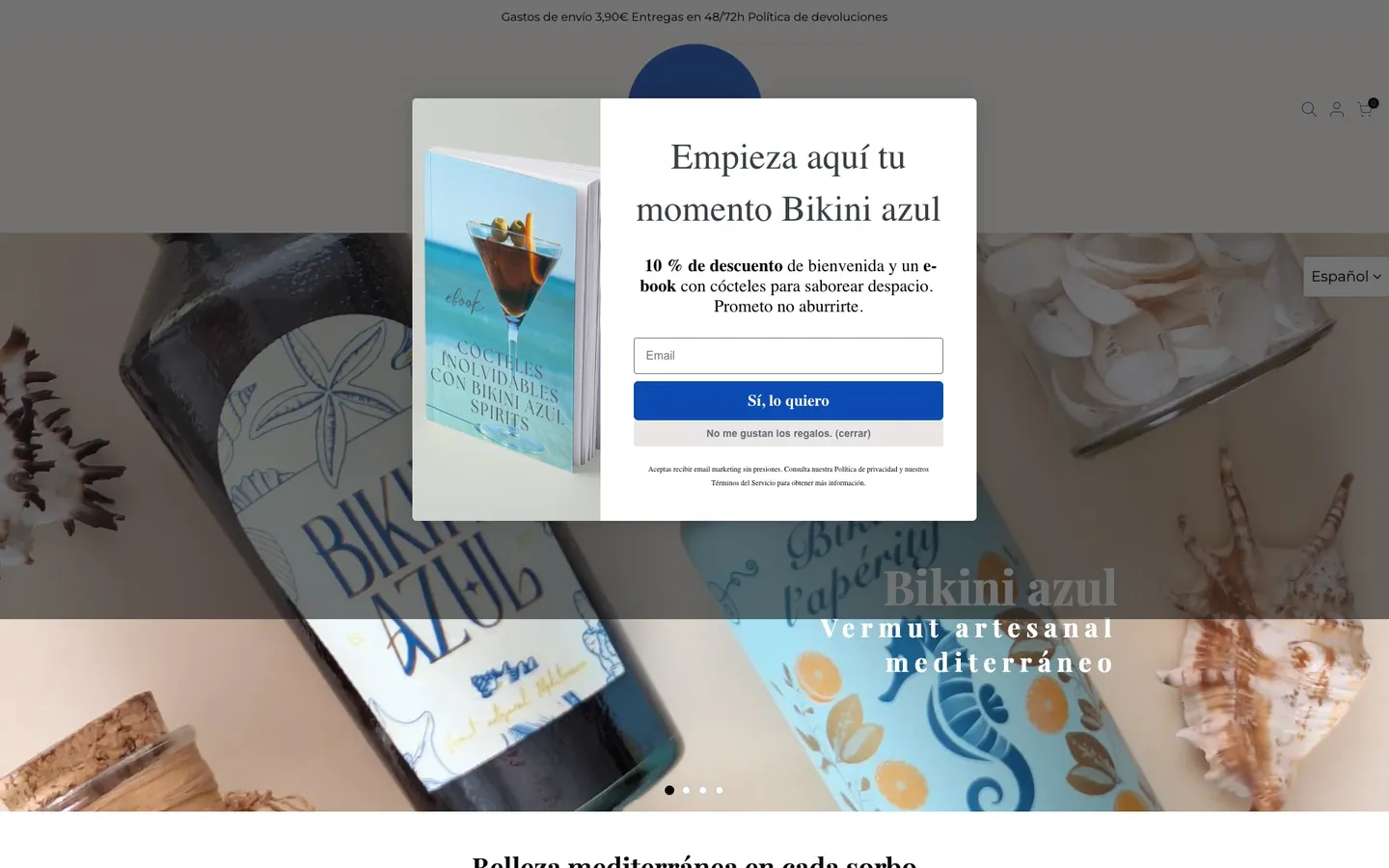 Tienda online de Bikini Azul, construida por Likin