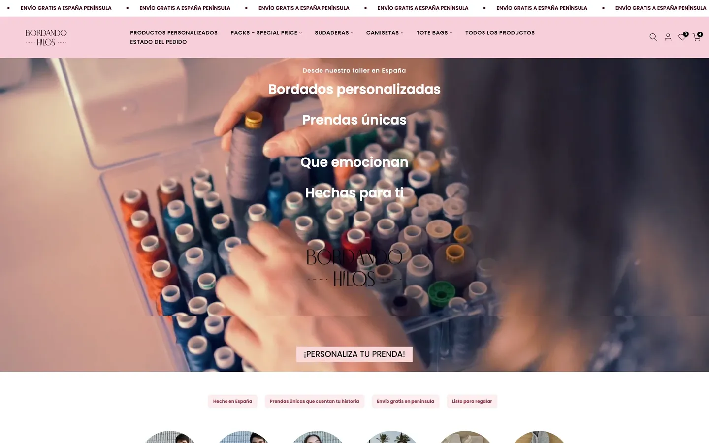 Tienda online de Bordando Hilos, construida por Likin