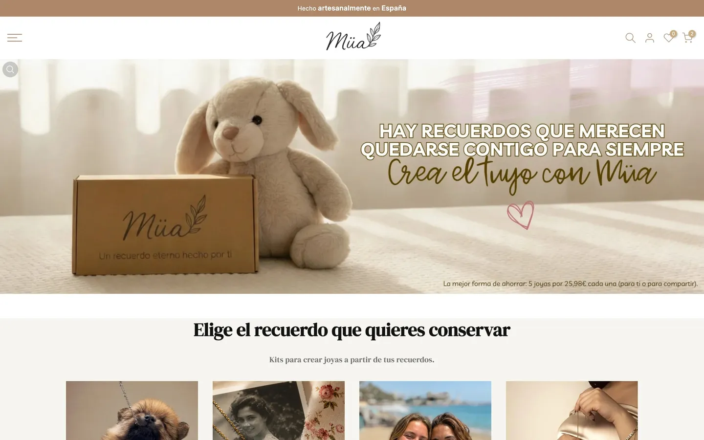 Tienda online de Müa Kit, construida por Likin