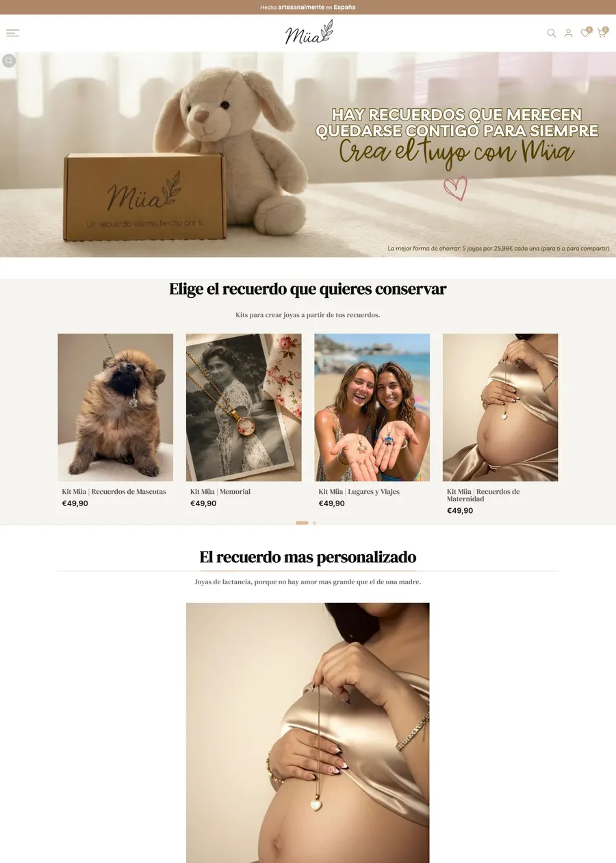 Tienda online de Müa Kit, construida por Likin